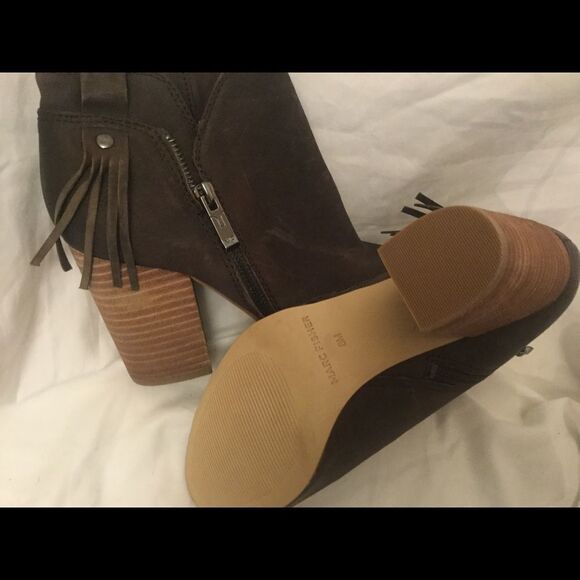 New Marc Fisher Novice Peep Toe Side Tassel Ankle - Picture 4 of 5